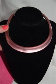 Pink collar necklace