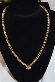 14k gold absolutely stunning necklace with diamonds
