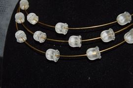 Lalique triple strand Muguet choker