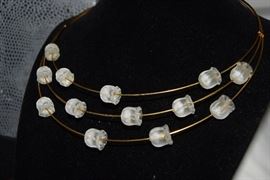 Lalique triple strand Muguet choker