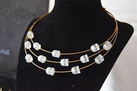 Lalique triple strand Muguet choker