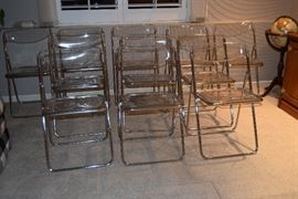 Lucite Folding Chairs- Seggiometal