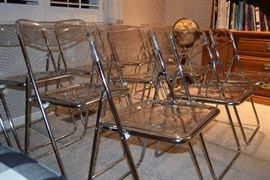 Italian Lucite Folding Chairs- Seggiometal