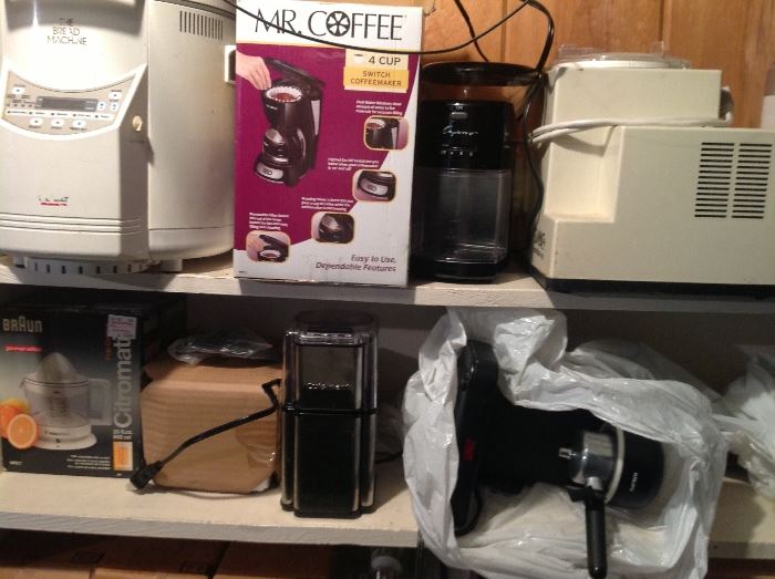 Bread maker, juicer, cuisinart, coffee maker and other kitchen appliances for the first time home owner