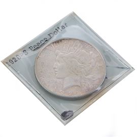 1928-S Peace Dollar: A 1928-S Peace dollar. Designer: Anthony de Francisci. Diameter: 38.10 mm. Weight: 26.73 grams. Mintage: 1,632,000. Metal Content: 90% silver 10% copper.