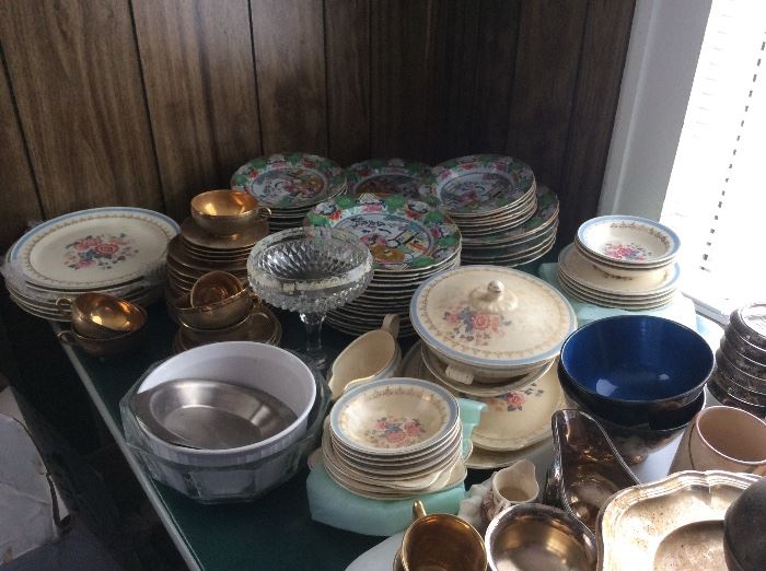 tons of vintage dishes, china, silverplate, amazing pieces - Mason, Spode, Noritake from Japan