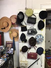 Vintage hats and pocketbooks.  Very splashy ones!!!