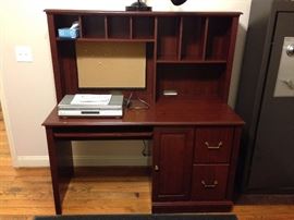 Cherry Computer Desk w/ Hutch