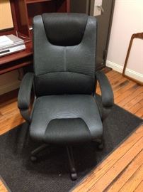 Black Mesh Fabric Adjustable Height Rolling/Swivel Office Arm Chair