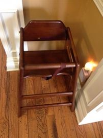 Dark Wood Child's High Chair