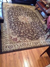 Area Rug - Olive/Beige - Synthetic - 7.5' x 10'