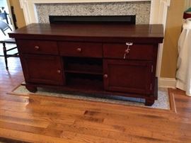 Dark Wood Buffet Server w/ Wine Storage