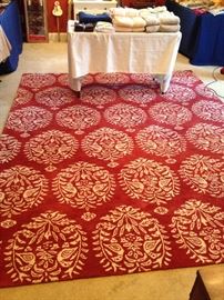 Area Rug- Burnt Orange/Beige - Wool - 7.5' x 9.5'