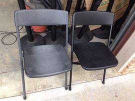 Black Resin Folding Chairs - PAIR