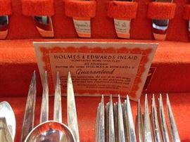 Holmes & Edwards Inlaid Silver Plated Flatware Set - Approx. 56 Pieces - Detail