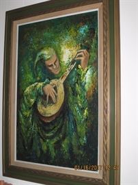 MId Century Painting of Musician