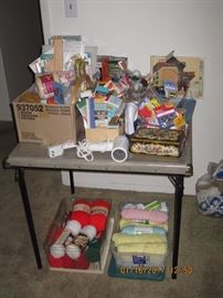 Craft Fabric, buttons and yarn