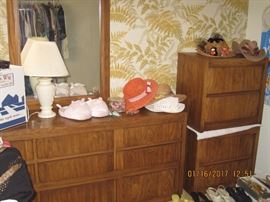 Dresser with mirror and matching nightstands