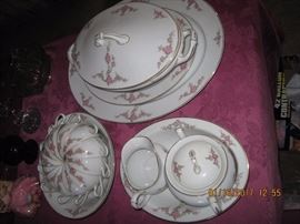 Bavarian Cups and Serving Pieces, Tiny Rose Pattern