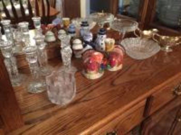 candle holders from Poland and other glassware