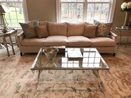 Creme 9ft Sofa Safaviegh