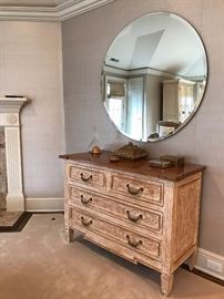 J Robert Scott Chest Beveled 44in Round Mirror