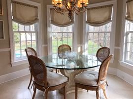 Kreiss Glass Top 60in. Table Pantheon Kreiss Chairs