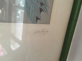 Peacocks on Pine art. Believe the signature is Unkyo. $50.