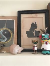 Peace sign leaf - $25 Cameo - $10 . Small Zuni figures (relocated to checkout room) - $12 each