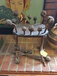 Folk Art Stool - measures 16" across at the widest point and 19" tall at the highest point