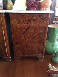 Pair of Marble Top "Pot Cupboards" 19"x27"