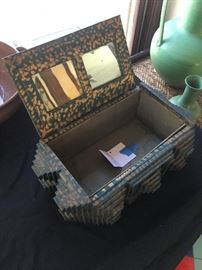 Antique Tramp Art box c.1890 with original paint