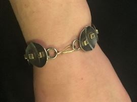 Todd Reed signed bracelet. Sterling & 18kt. 