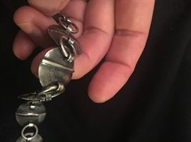 Todd Reed signed bracelet. Sterling & 18kt. 