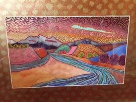 Fran Larsen, 18" x 22", 1991 Watercolor in hand colored and carved polychrome frame.