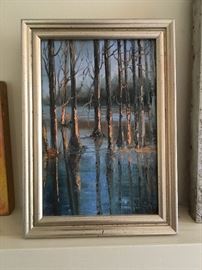 Original oil by New Bern Artist Vicki Vitale. measures 5"x7" framed