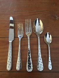 service for 12 Sabre Paris flatware http://www.didriks.com/sabre-flatware-paris/sabre-metal-dots-flatware/