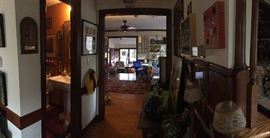 Bird bathroom on the left. This is the entry way to the checkout room. 