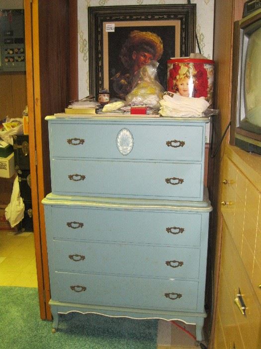 Vintage dressers, including Mid-Century, also a Mersman end table