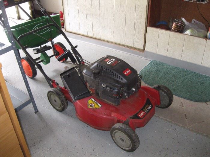 Toro Lawn mower in excellent condition, along with edger, blower, and more
