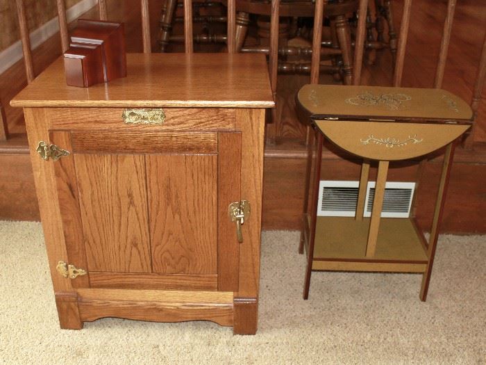 Ice box end table cabinet.