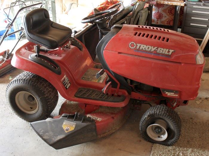 Riding mower. Has flat tire and needs new battery