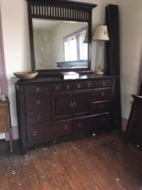 Dresser and mirror 
Matching king size bed
