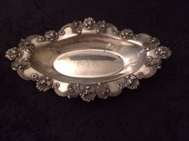 Unger Brothers sterling monogrammed dish