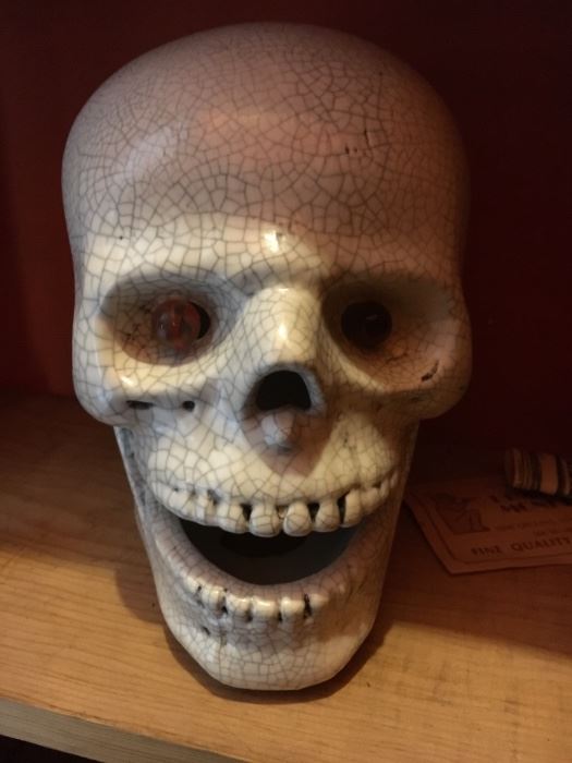 A life sized porcelain skull
