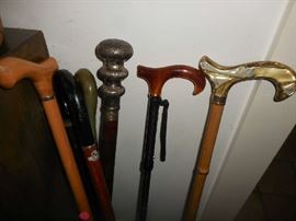 Selection of canes and walking sticks
