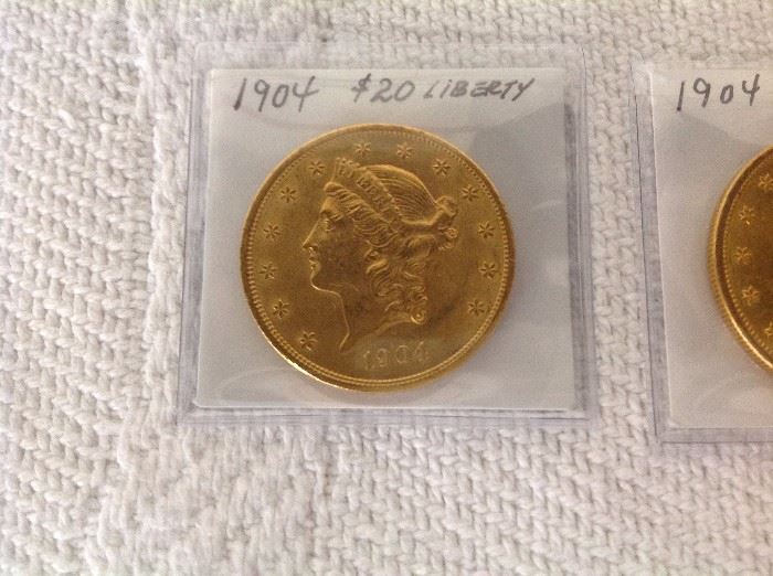 1904 $20 Dollar Gold Liberty's AU