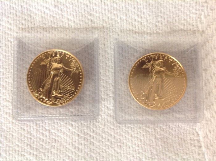 1998 Walking Liberty $50 Gold pieces  AU