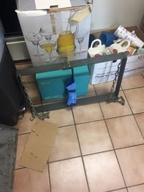 pot rack, glass ware