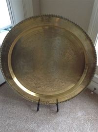 Heavy Hammered Brass Wall Tray from Hong Kong